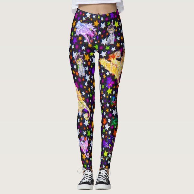Dragões e Monstros com Leggings de Arte Micheals (Frente)
