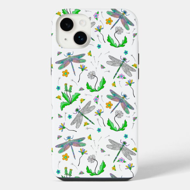 Dragões Whimsical e Dandelions Desenhados (Verso)