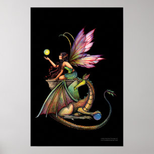 Dragon Fairy Fantasy Impressão Poster