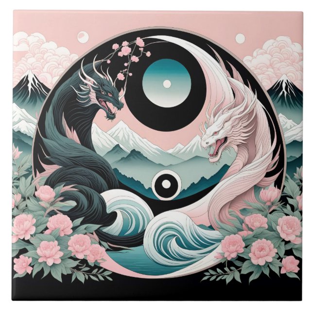 Dragon Floral Mountain Pink Sage Teal (Frente)