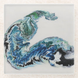 “Dragon in the Waves – Abstract Ocean Energy Glass