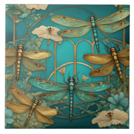 Dragonflies Art Nouveau Art Deco Dragonfly Teal
