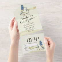 Dragonflies Casal Mating Heart Shape Wedding RSVP