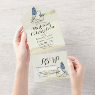 Dragonflies Casal Mating Heart Shape Wedding RSVP