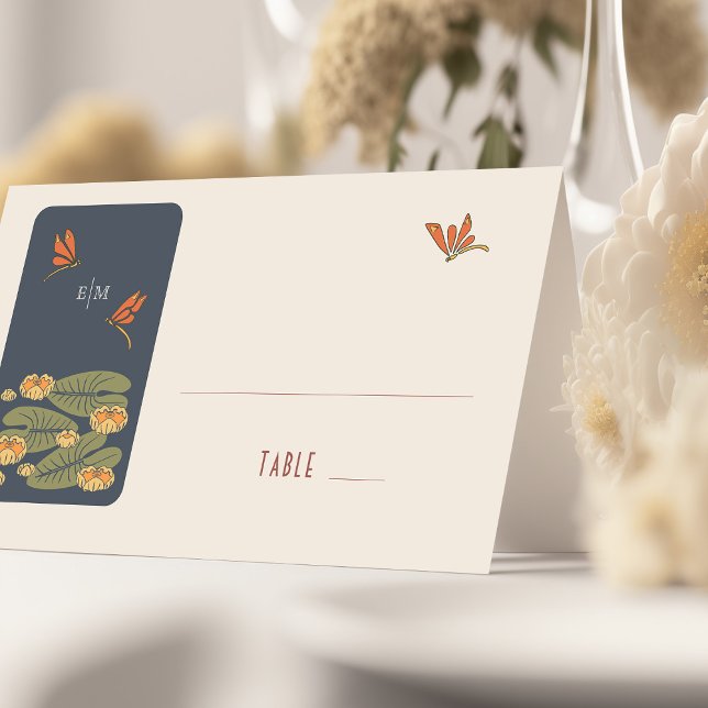 Dragonflies Nome Cartões Mesa De Casamento Vintage (Criador carregado)