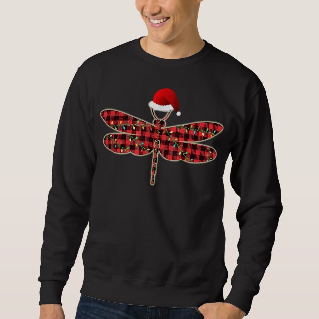Dragonfly Árvore de Natal Camisa Xadrez Vermelha (Frente)
