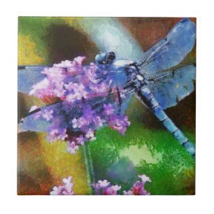 Dragonfly Azul na Arte Ponto-Alho Selvagem