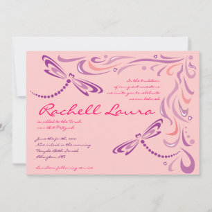 Dragonfly Bat Mitzvah Convite Judeu