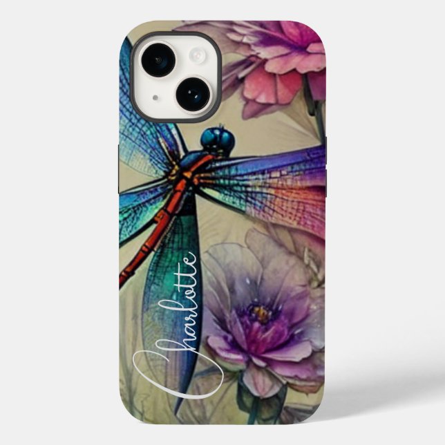 Dragonfly Blue Watercolor, Personalize (Verso)