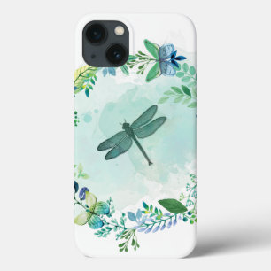 Dragonfly Borboleta Teal Green Floral