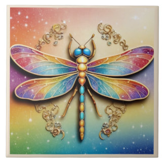 Dragonfly Colorida - Dourada e multicoloração Rain