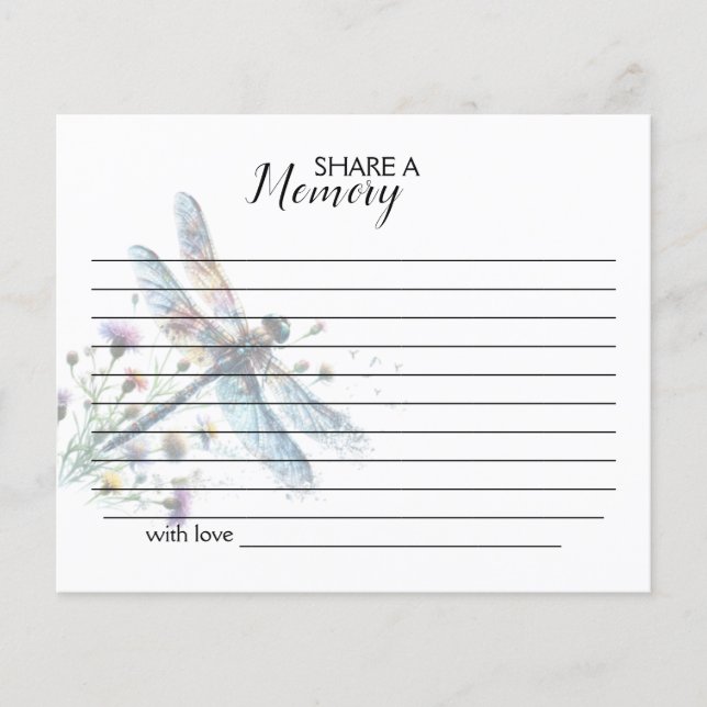 Dragonfly compartilha uma placa funeral simples de (Frente)