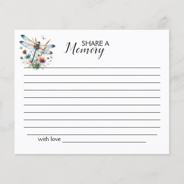 Dragonfly compartilha uma placa funeral simples de (Frente)