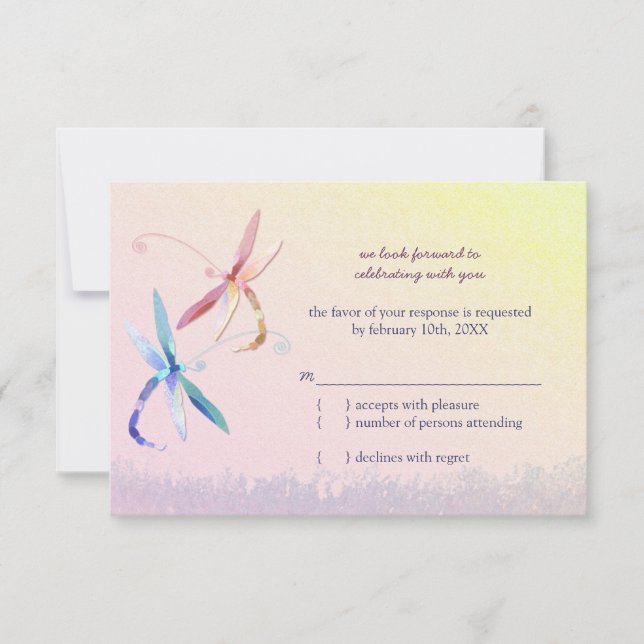 Dragonfly Country Wedding RSVP (Frente)