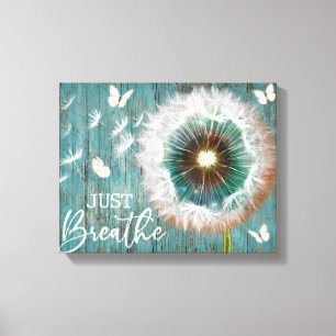 Dragonfly Dandelion Respira A Canvas Framed