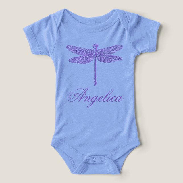 Dragonfly de fantasia rosa e roxa (Design frontal)