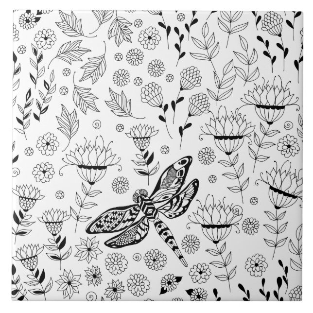 Dragonfly e flores (Frente)