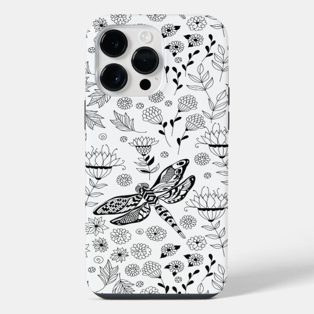 Dragonfly e flores (Verso)