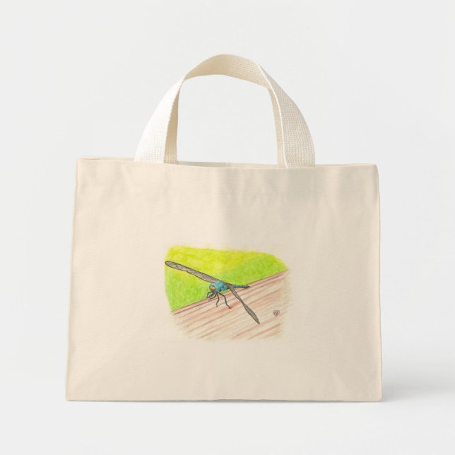 Dragonfly em aquarela, bolsas de canvas (Frente)