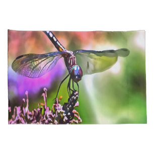 Dragonfly em pintura realista verde e azul