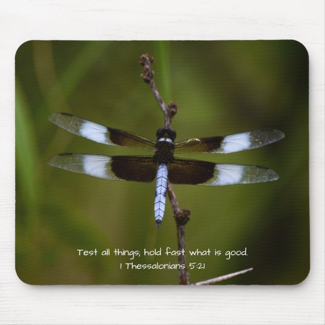 Dragonfly Faith Bible Verse Mouse Pad (Frente)