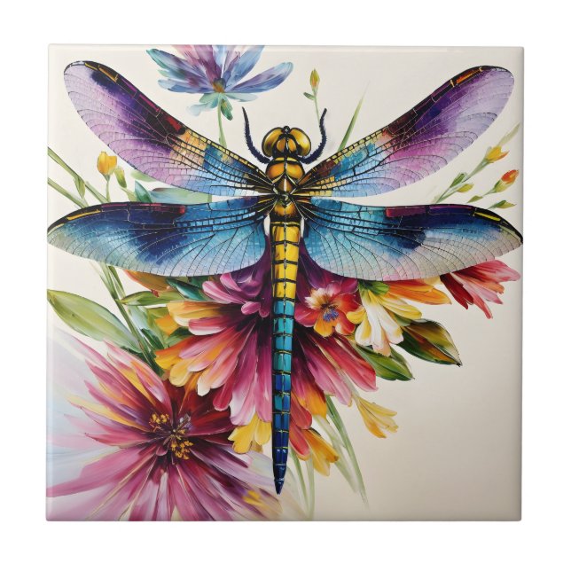 Dragonfly Floral Multicolor Art (Frente)