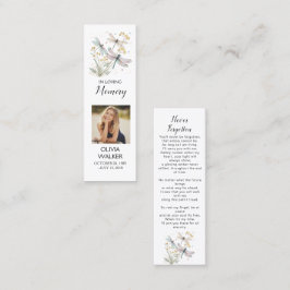 Dragonfly Funeral Bookmark, Cartões de Guarda Fune