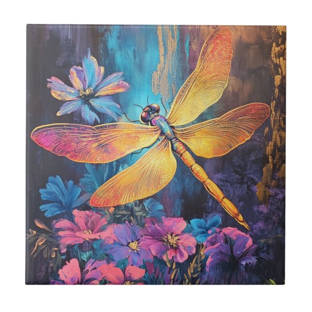 Dragonfly Garden Wings Ceramic Tile 4.25x2.25 (Frente)