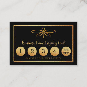 Dragonfly Gold Foil - Cartão Lealdade