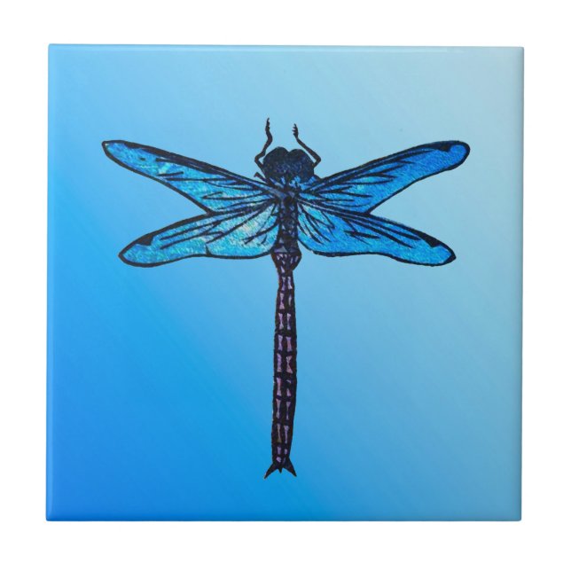 Dragonfly Japonesa Vintage, azul-safira (Frente)