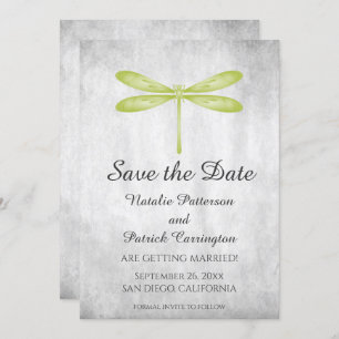 Dragonfly Verde Salve o Convite de Data