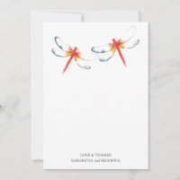 Dragonfly Vermelha de Cartões de agradecimentos de