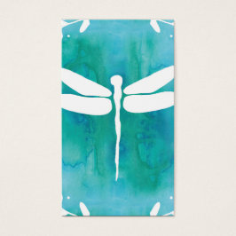 Dragonfly Watercolor White Aqua Blue Dragonlies