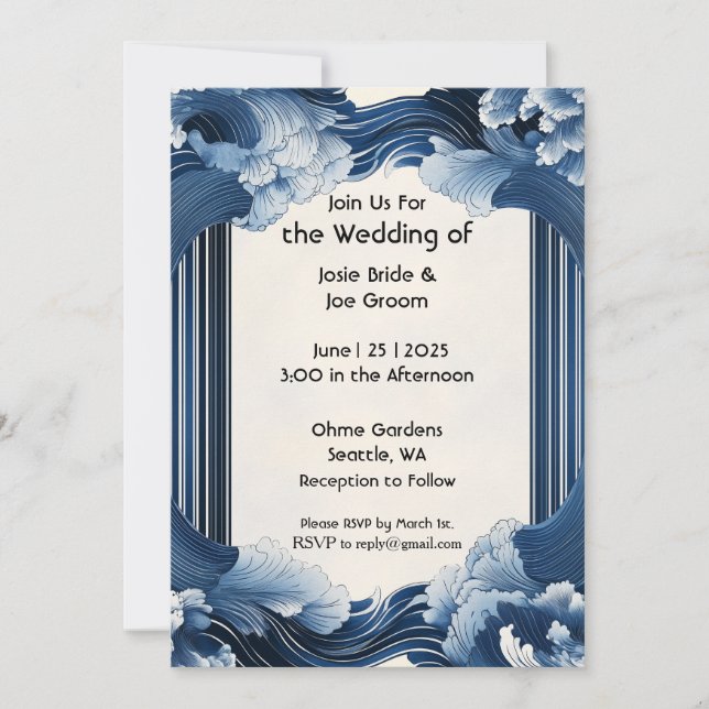 Dramatic ocean lança convite para casamento (Frente)
