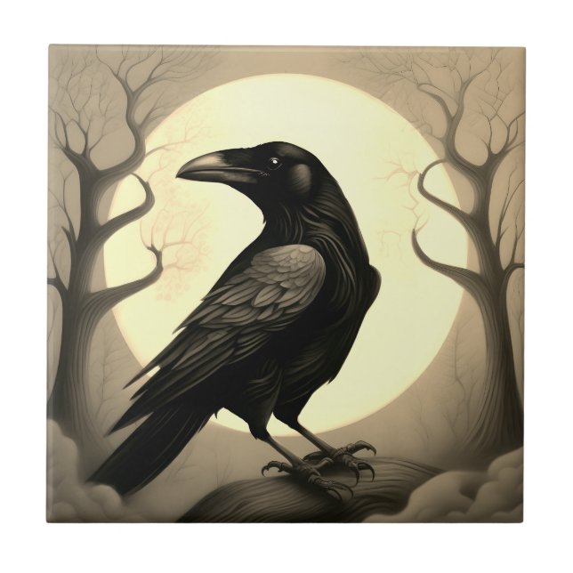Drawing of a black raven (Frente)