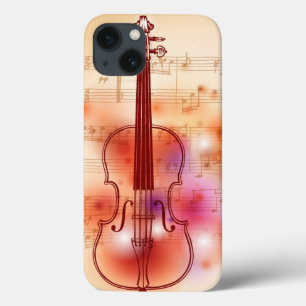 Drawing on watercolor background of violin