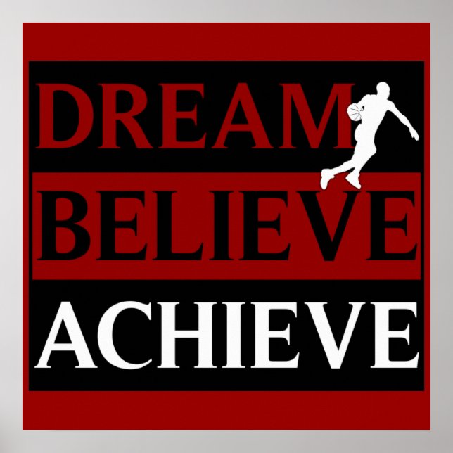 Dream Acredite em Achieve Basball Poster (Frente)