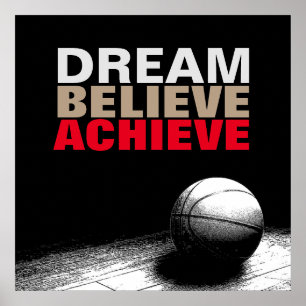 Dream Acredite em Achieve Basball Poster