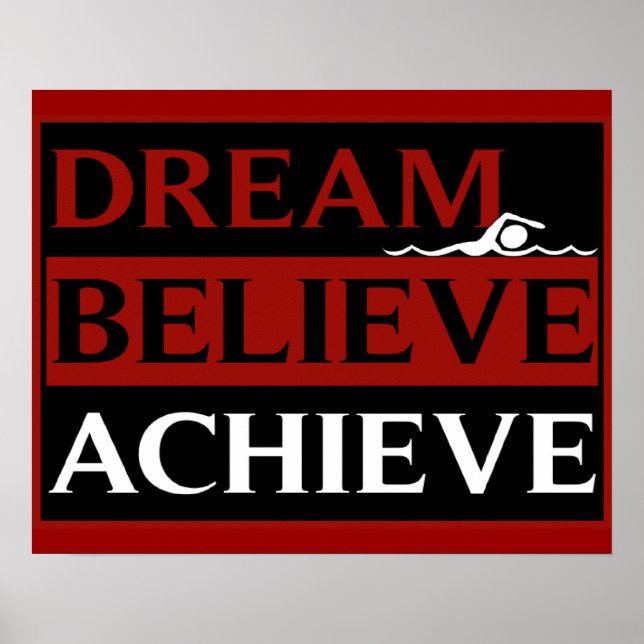 Dream Acredite em Achieve Nadadora Poster (Frente)