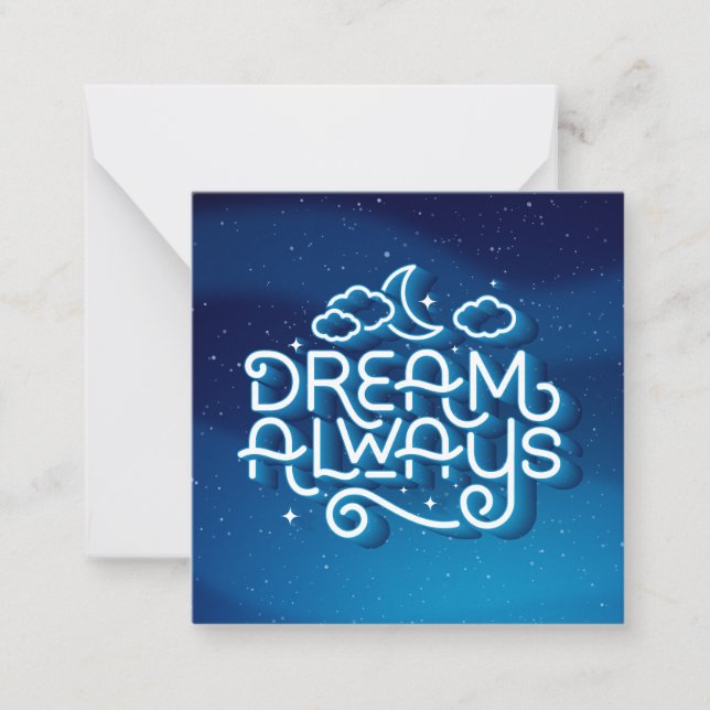 Dream Always / Cartão de Nota de Papel de Carta (Frente)