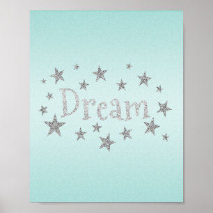 Dream Aqua com Poster de Silver Glitter