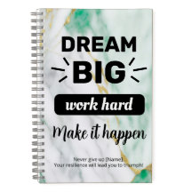 Dream Big Work Duro Emerald Dourado Personalizável
