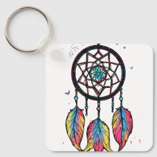 Dream Catcher Aluminium Square Chaveiro