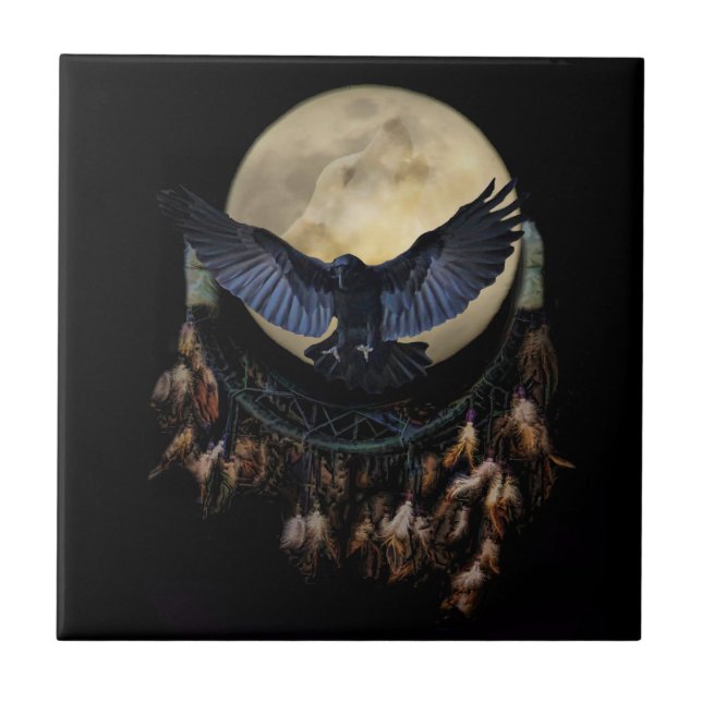 Dream Catcher Raven e Wolf Moon (Frente)