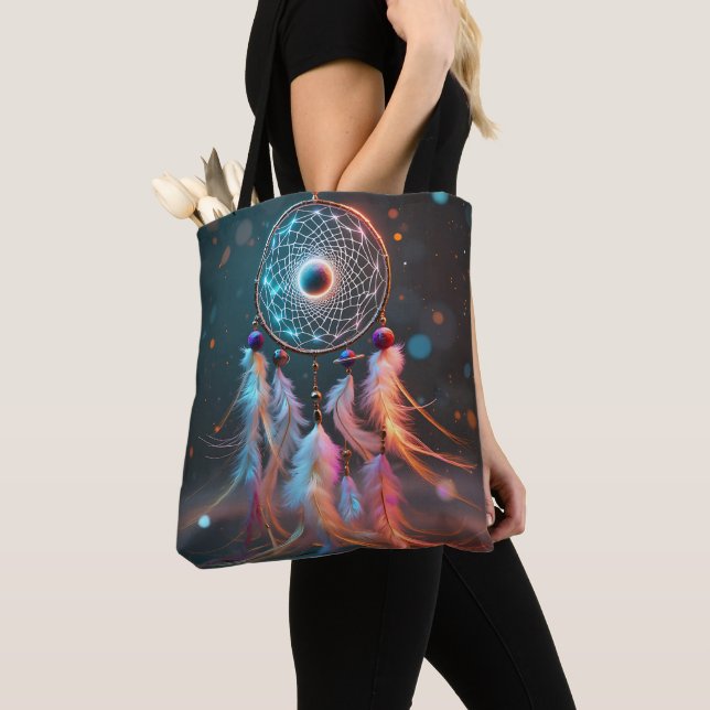 Dream Catcher Tote Bag Boho All-Over Impressão (Close Up)