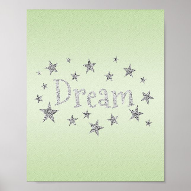 Dream Green com Poster Silver Glitter (Frente)