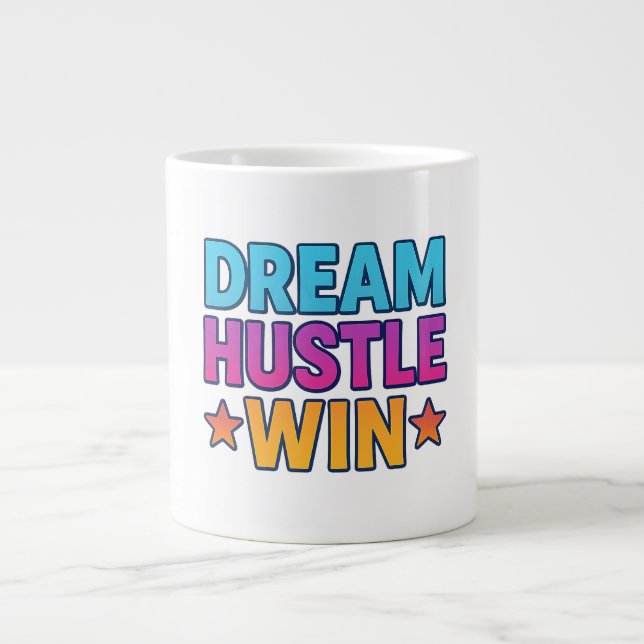 Dream Hustle Win - Caneca Motivacional (Frente)