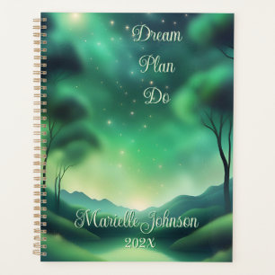 Dream, Plan, Do 12 Meses Planejador em Verde