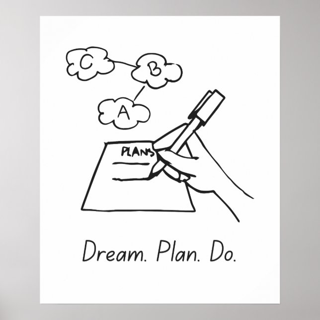 Dream, Plan, Do - Motivational Poster (Frente)