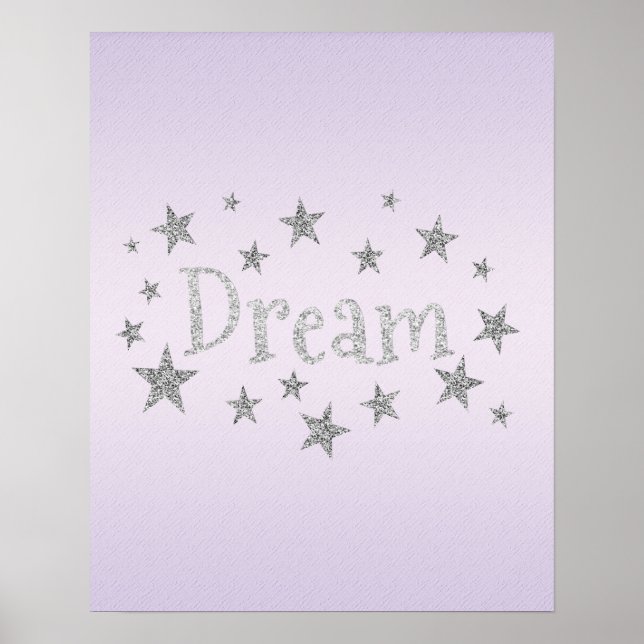 Dream Purple com Poster de Silver Glitter (Frente)